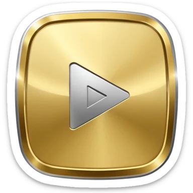 YouTube golden play button with silver edges sticker