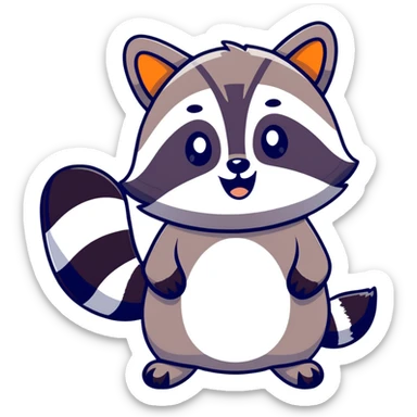 raccoon waving hello sticker