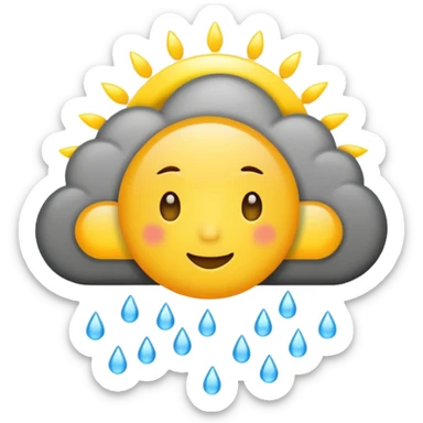 Cloud with rain turning into sun sticker