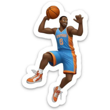 Basketteur qui met un dunk sticker