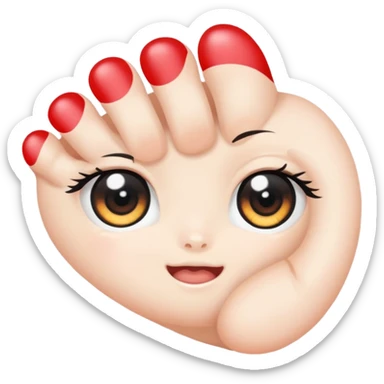A foot With Anime Eyes in Chibi Sticker style sticker