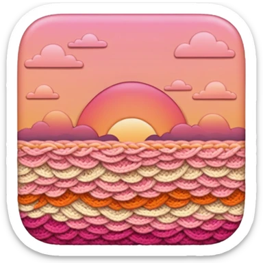 crochet stitch color like a peach-pinky sunset sticker