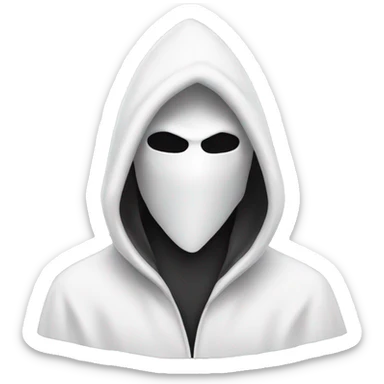 white pointy hooded mask sticker