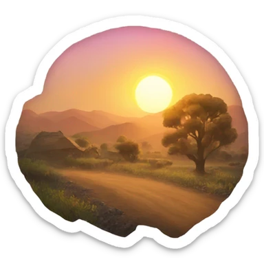 Country sun rise sticker