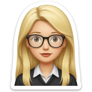 mulher loira cabelo longos com oculos sticker