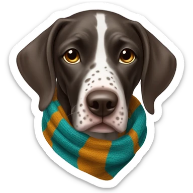 german short haired pointer dog in scarf sticker