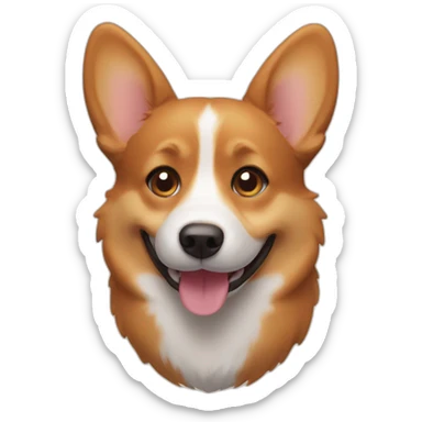 smiling brown corgi sticker