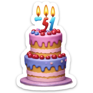 Birthday cake with number 54 sticker