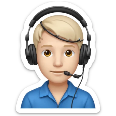 streamer wearing headphones sticker