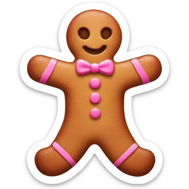 Pink gingerbread man  sticker
