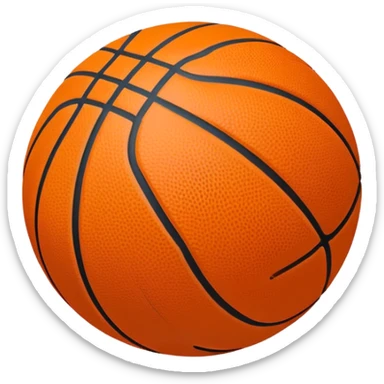 A basketball with a classic orange design and black lines sticker