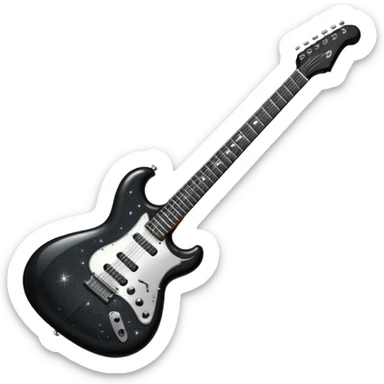 a very sparkly black electric guitar sticker