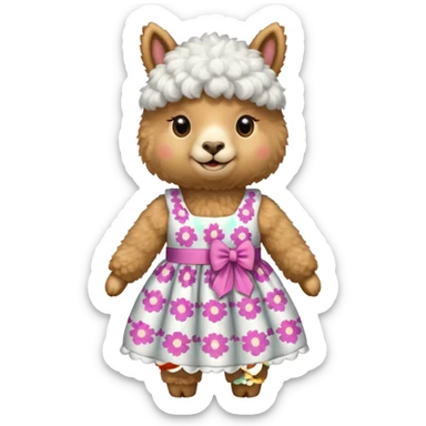 Alpaca wearing a dress￼ sticker