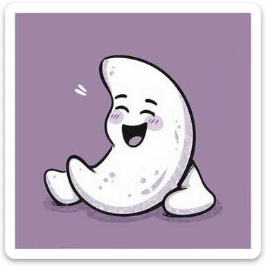 rolling on the floor laughing emoji, hand-drawn chalk style, soft lilac color palette, rough doodle-like texture, pastel chalk on dark surface, aesthetic, emotional, suitable for Telegram channel sticker