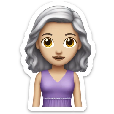 White girl in purple dress sticker