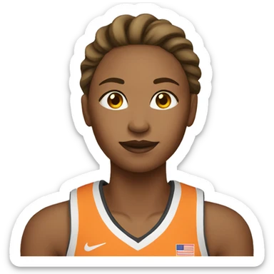 write female basketball player sticker