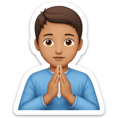 Thank you with prayer hands sticker