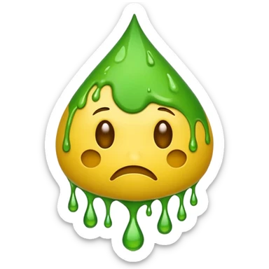 Yellow emoji face with poison sticker