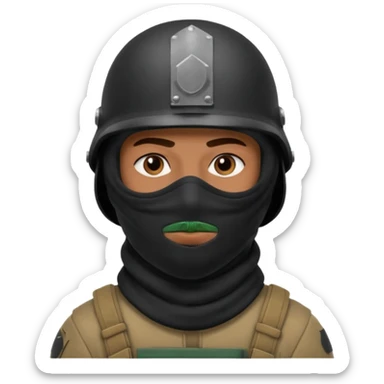 
Iraqi man soldier in helmet and balaclava sticker