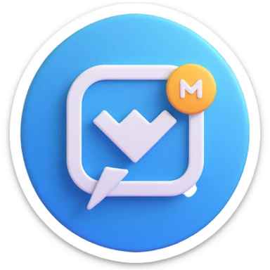 Instagram verification badge emoji, blue circle with white checkmark, 3D style sticker