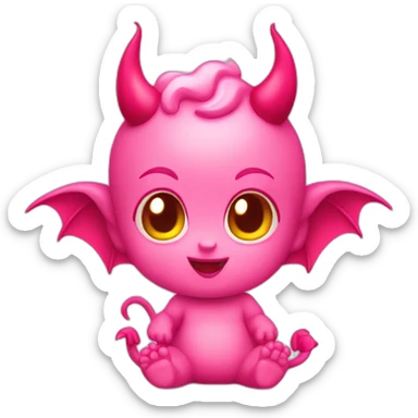 cute pink baby devil sticker