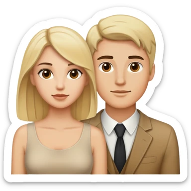 Blonde man with brunette woman sticker