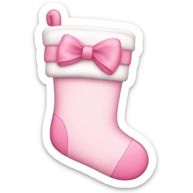 pastel pink Christmas stocking with bow sticker