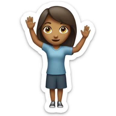 A girl with a raised hand  sticker