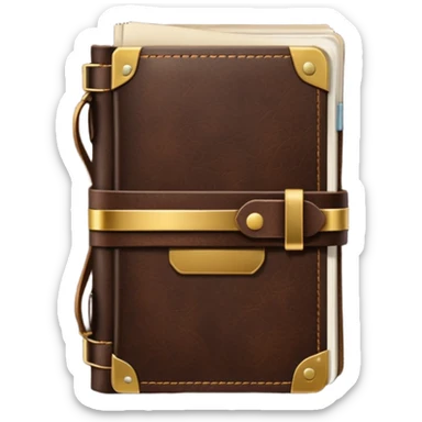 dark brown leather travelers journal sticker