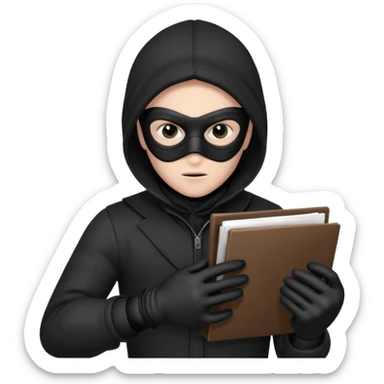 theif stealing documents sticker