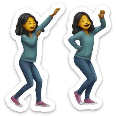 A girl doing dab sticker