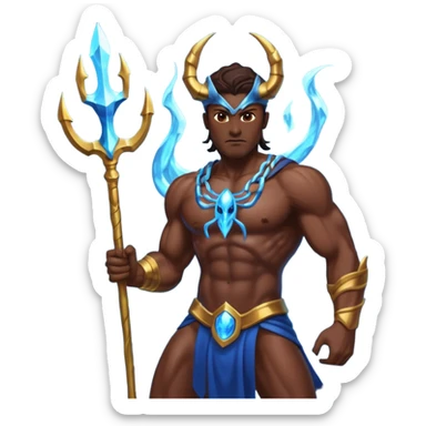 spider god with Poseidon trident sticker