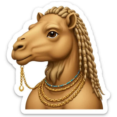Camel with dreadlocks and gold chain sticker