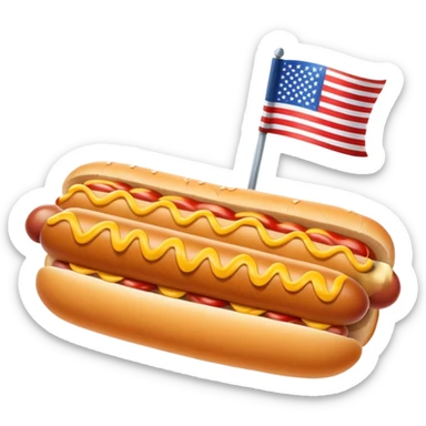 hot dog, Fourth of July sticker