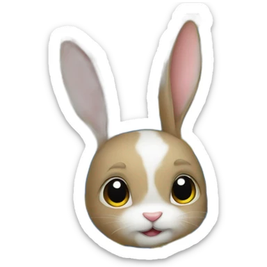 rabbit in a Ukrainian flag sticker