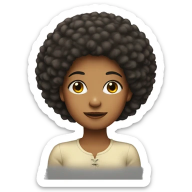 girl with afro sticker