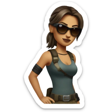 Lara Croft with Sunglasses sticker