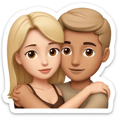 dos novios abrazándose  sticker