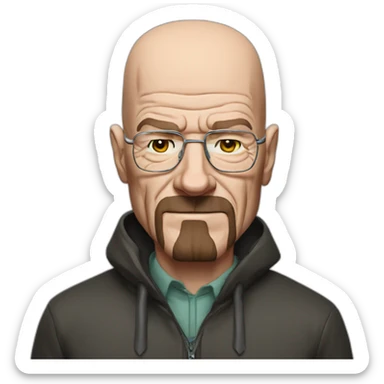 Walter White wearing a Batman suit, no mask, no cowl sticker