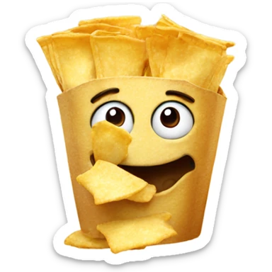 Emoji eating chips
 sticker