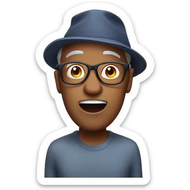 Mature dad with glasses hat acting surprised  sticker