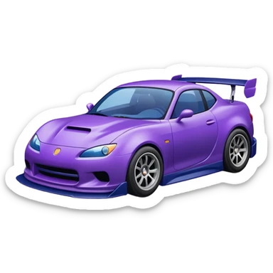 Purple and navy blue car doing a drift. sticker