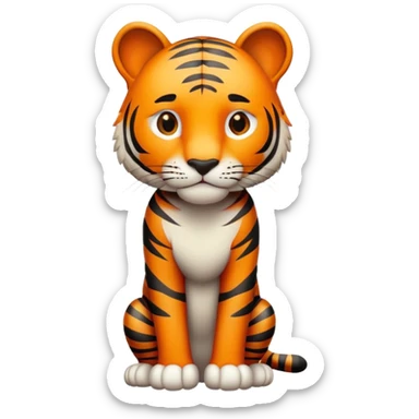 anthropomorphised tiger in casual clothes walking upright, relaxed pose sticker