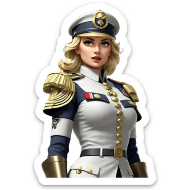 blonde soldier in military uniform sticker