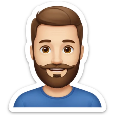 the man with a beard only on his chin sticker