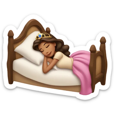 Sleeping brunette beauty princess Disney sticker