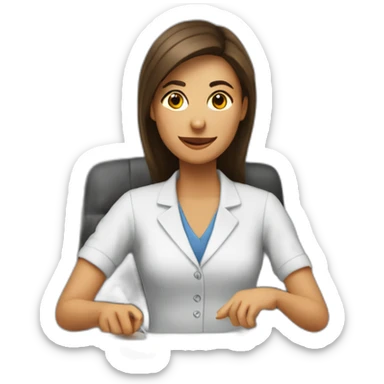 Mujer trabajando en una oficina sticker