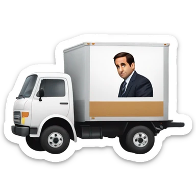 Michael Scott with a truck sticker