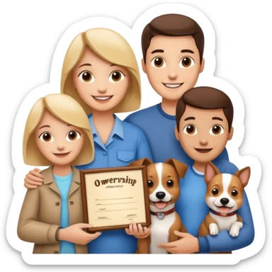 Certified Dog Owner Benefits, family, certificate, dog sticker