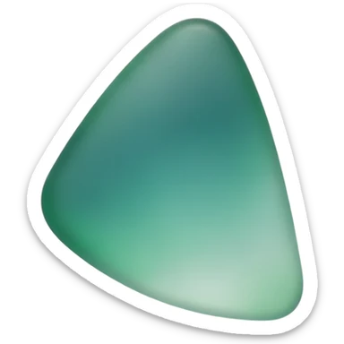 a single piece of green and teal sea glass with smooth but sharp edges sticker